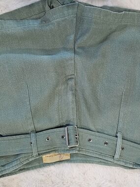 Very J Sage Green Belted Shorts Women High Rise Trendy